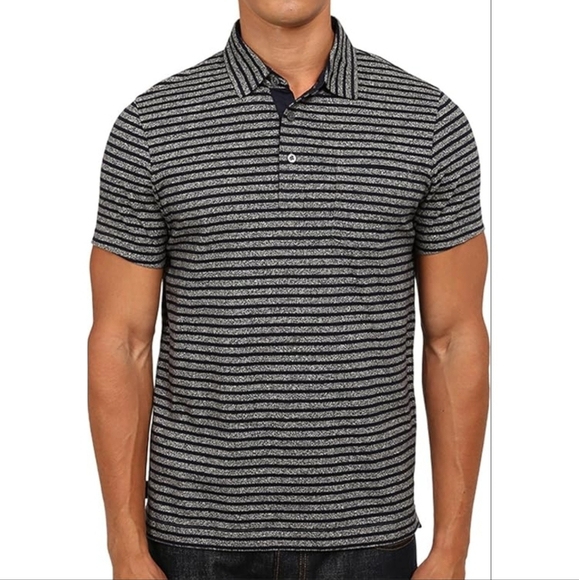 Jack Spade New York Sandford Navy Stripe Polo Shirt - Picture 1 of 10
